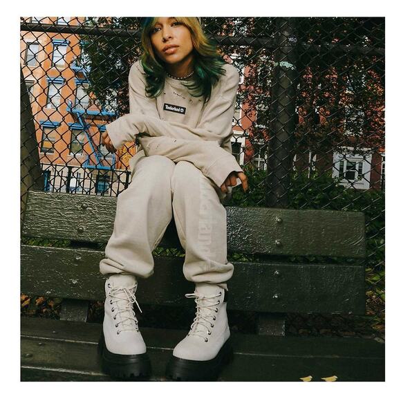 Timberland Leather Sky 6”Lace Up Platform White Combat Boots Women Size 10 - Picture 12 of 12